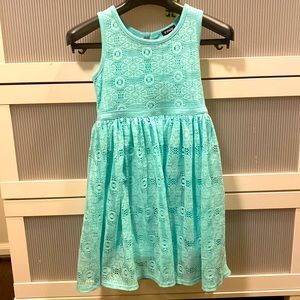 Turquoise eyelet summer dress 6X